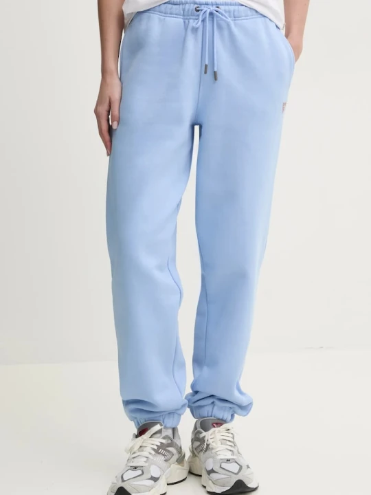 Zdjęcie produktu Guess Jeans spodnie dresowe damskie z bawełną niebieski