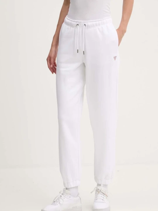 Zdjęcie produktu Guess Jeans spodnie dresowe damskie z bawełną biały