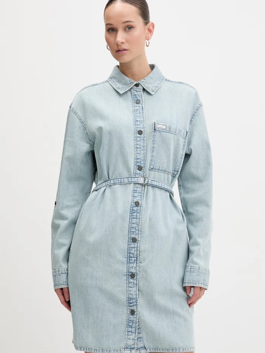 Zdjęcie produktu Guess Jeans sukienka jeansowa niebieski