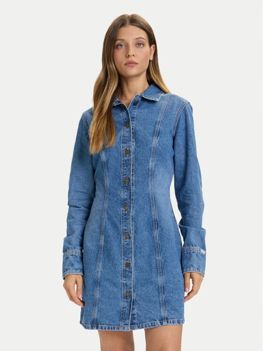 Zdjęcie produktu Guess Jeans Sukienka jeansowa W5BK48 D5M48 Niebieski Slim Fit