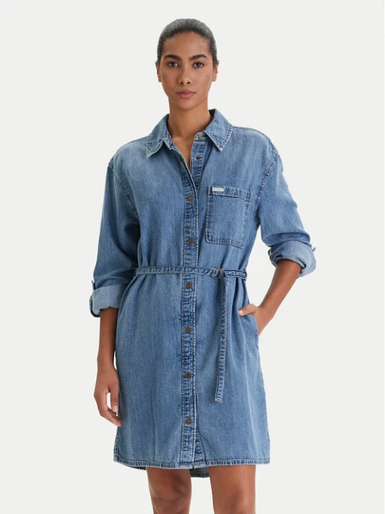 Zdjęcie produktu Guess Jeans Sukienka jeansowa W6RK26 D5M81 Niebieski Regular Fit