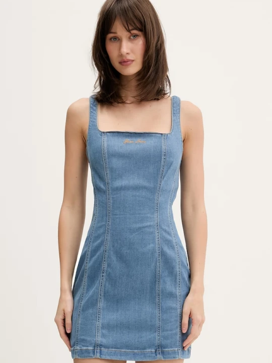 Zdjęcie produktu Guess Jeans sukienka z lyocellem niebieski
