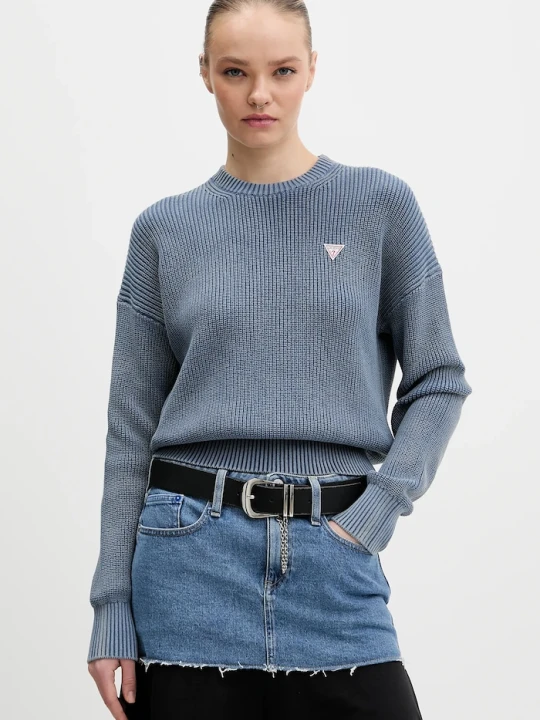 Zdjęcie produktu Guess Jeans sweter bawełniany niebieski