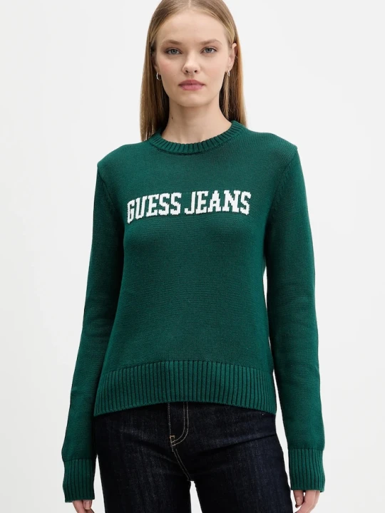 Zdjęcie produktu Guess Jeans sweter bawełniany zielony
