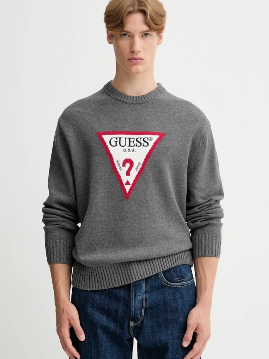 Zdjęcie produktu Guess Jeans sweter bawełniany szary