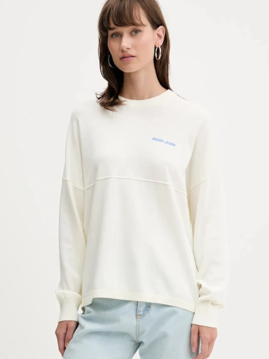 Zdjęcie produktu Guess Jeans sweter bawełniany beżowy