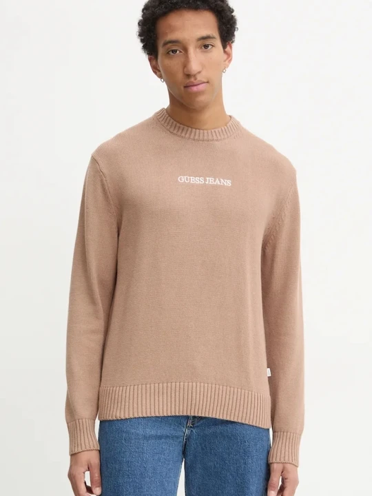 Zdjęcie produktu Guess Jeans sweter bawełniany beżowy