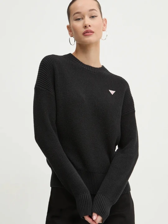 Zdjęcie produktu Guess Jeans sweter damski bawełniany czarny