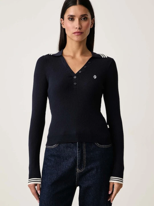 Zdjęcie produktu Guess Jeans sweter damski z wiskozą granatowy