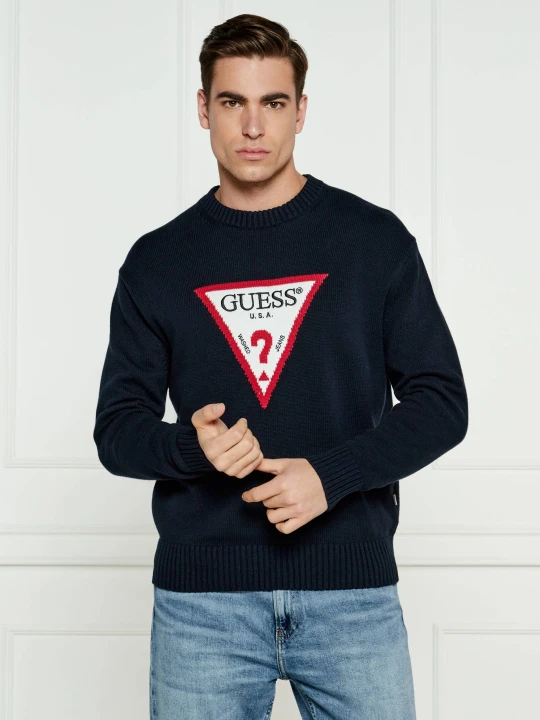 Zdjęcie produktu Guess Jeans Sweter | Regular Fit granatowy