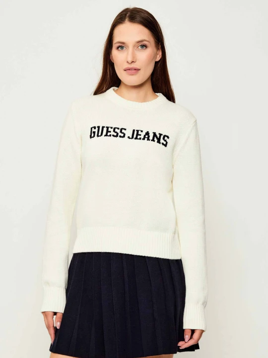 Zdjęcie produktu Guess Jeans Sweter | Regular Fit biały