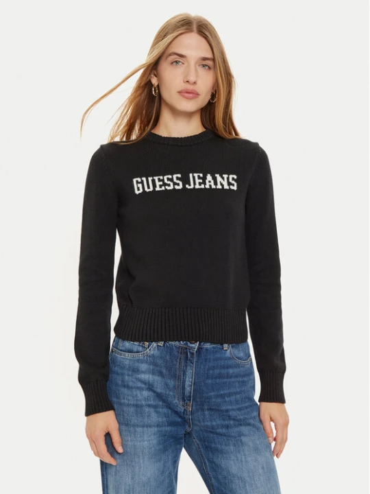 Zdjęcie produktu Guess Jeans Sweter W4BR10 Z3HM1 Czarny Regular Fit
