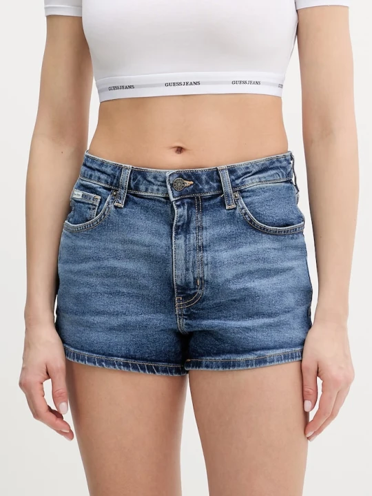 Zdjęcie produktu Guess Jeans szorty damskie jeansowe niebieski