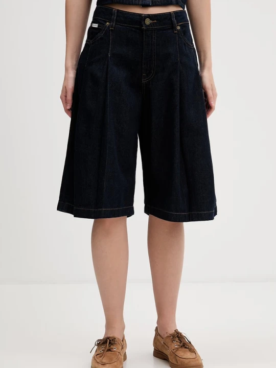Zdjęcie produktu Guess Jeans szorty eleganckie damskie jeansowe granatowy