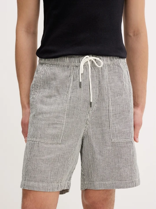 Zdjęcie produktu Guess Jeans szorty męskie z domieszką lnu szary