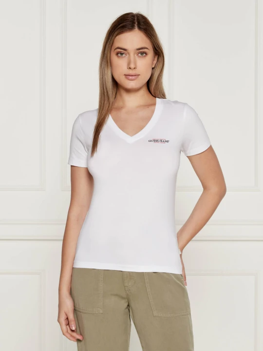 Zdjęcie produktu Guess Jeans T-shirt AMERICA | Slim Fit biały
