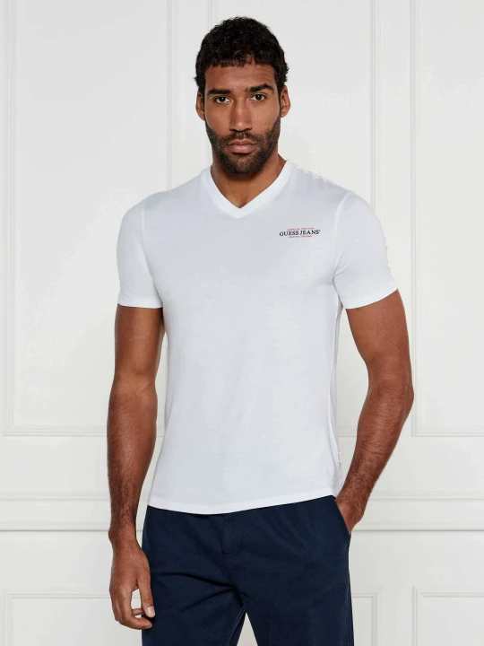 Zdjęcie produktu Guess Jeans T-shirt AMERICAN | Slim Fit biały