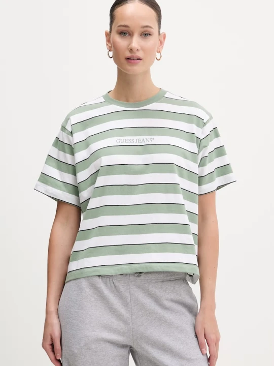 Zdjęcie produktu Guess Jeans t-shirt bawełniany zielony