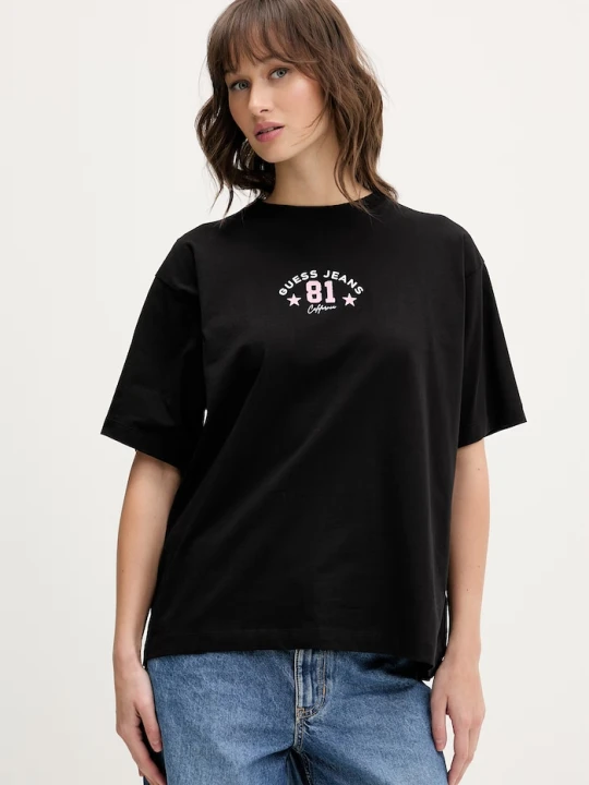Zdjęcie produktu Guess Jeans t-shirt bawełniany czarny