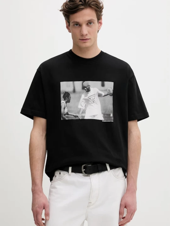 Zdjęcie produktu Guess Jeans t-shirt bawełniany czarny