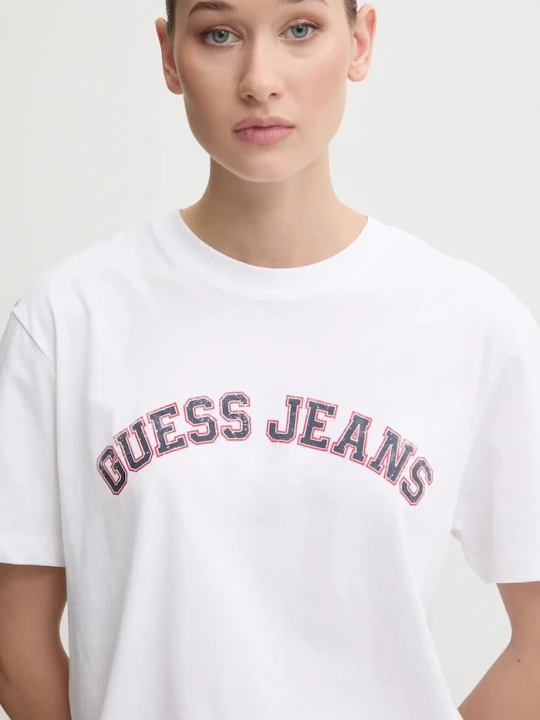Zdjęcie produktu Guess Jeans t-shirt bawełniany biały