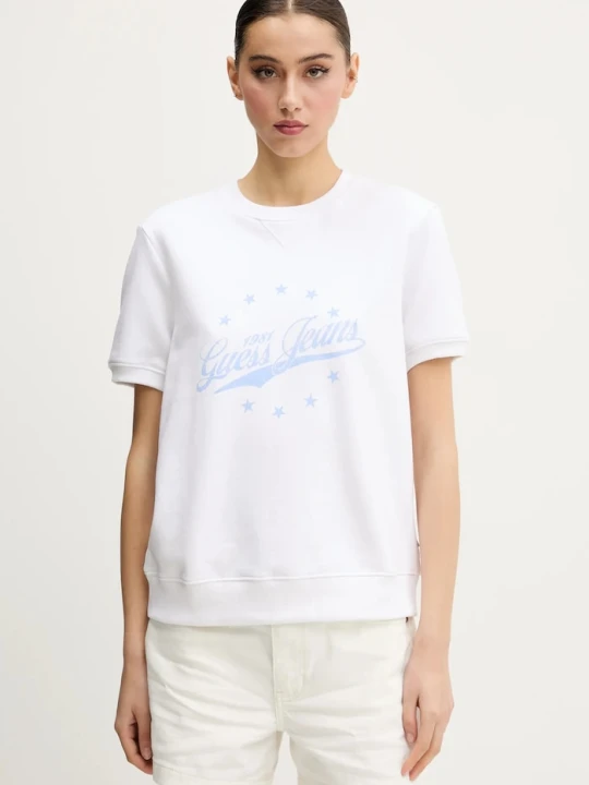 Zdjęcie produktu Guess Jeans t-shirt bawełniany biały