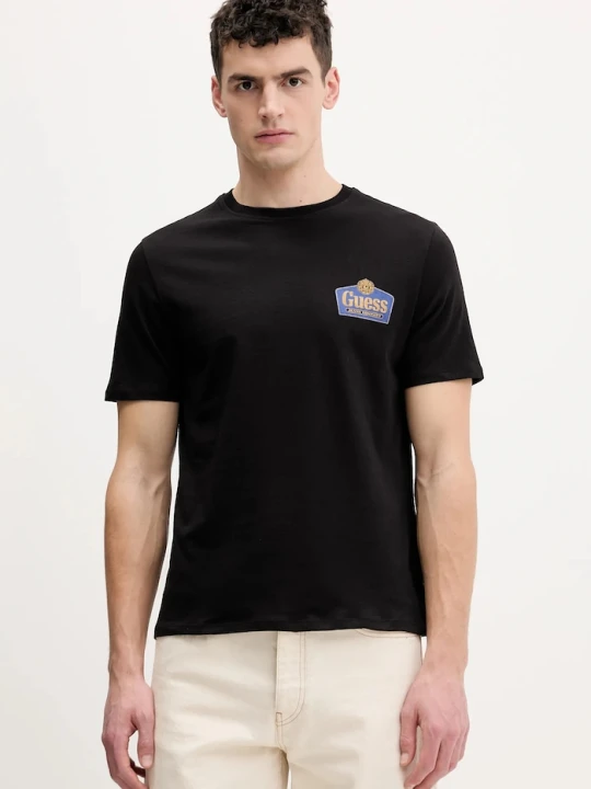 Zdjęcie produktu Guess Jeans t-shirt bawełniany czarny