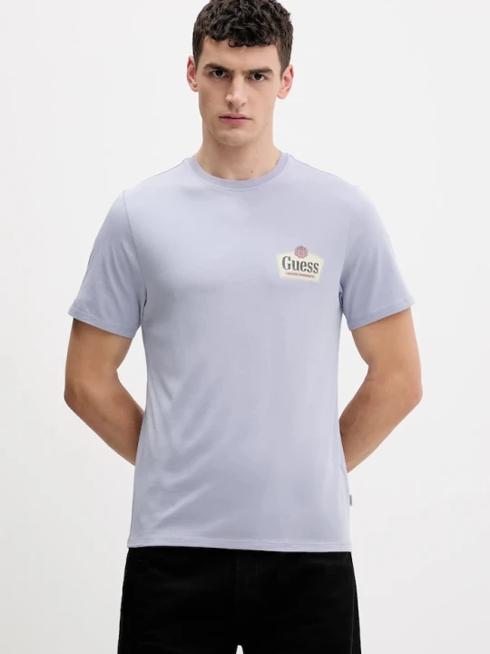 Zdjęcie produktu Guess Jeans t-shirt bawełniany niebieski