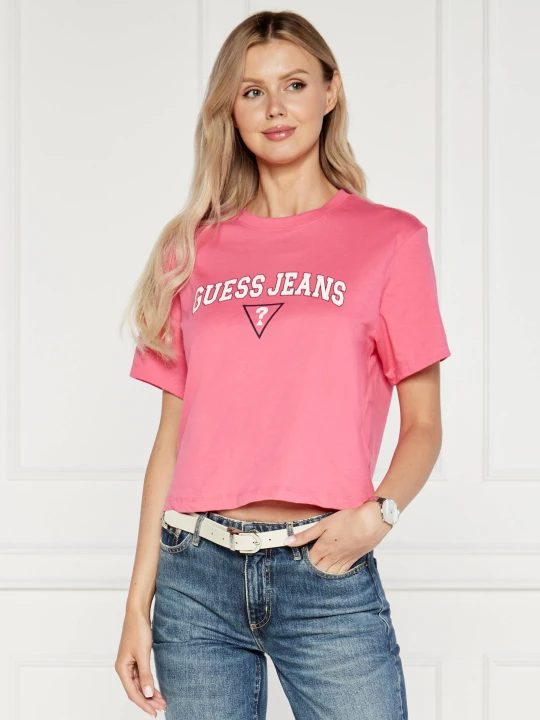 Zdjęcie produktu Guess Jeans T-shirt | Cropped Fit różowy