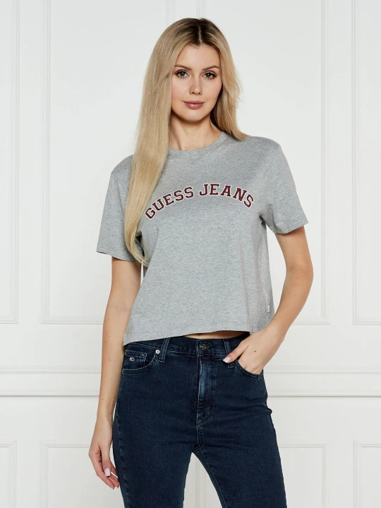 Zdjęcie produktu Guess Jeans T-shirt COLLEGIATE | Cropped Fit szary