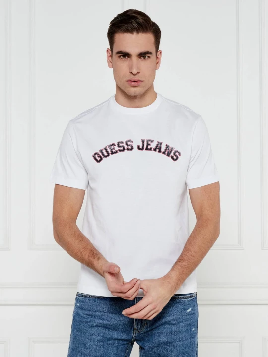 Zdjęcie produktu Guess Jeans T-shirt COLLEGIATE | Regular Fit biały