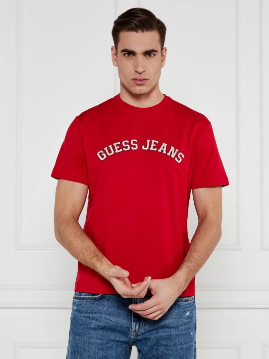 Zdjęcie produktu Guess Jeans T-shirt Collegiate | Regular Fit czerwony