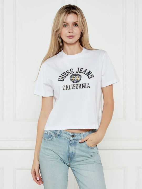 Zdjęcie produktu Guess Jeans T-shirt | Cropped Fit biały