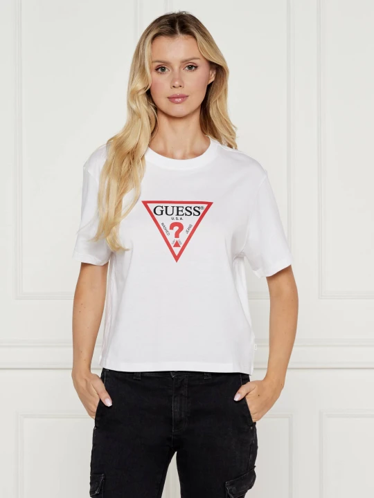 Zdjęcie produktu Guess Jeans T-shirt | Cropped Fit biały