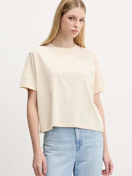 Zdjęcie produktu Guess Jeans T-shirt damski bawełniany beżowy