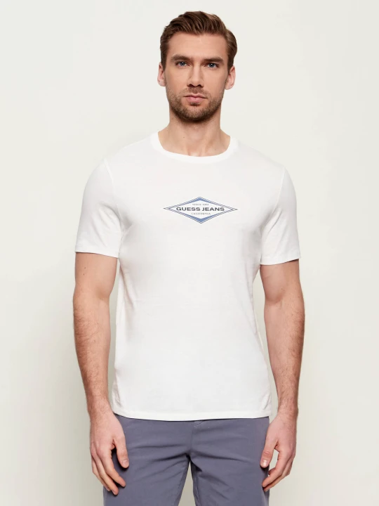 Zdjęcie produktu Guess Jeans T-shirt DIAMOND | Slim Fit biały