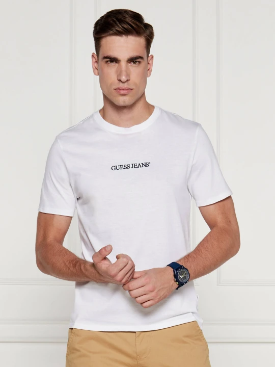 Zdjęcie produktu Guess Jeans T-shirt EMBRO | Regular Fit biały
