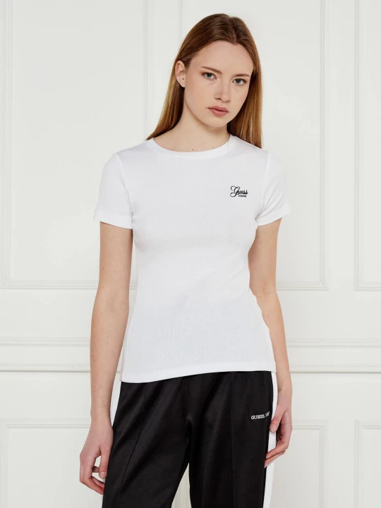 Zdjęcie produktu Guess Jeans T-shirt EMBRO | Slim Fit biały