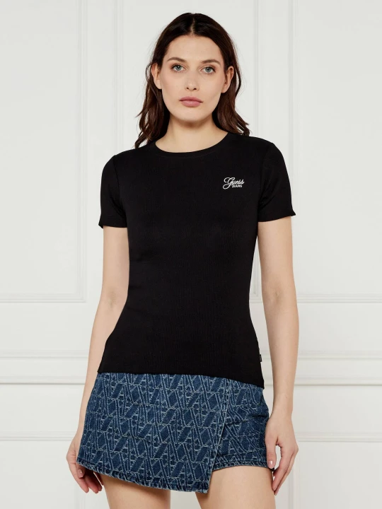 Zdjęcie produktu Guess Jeans T-shirt EMBRO | Slim Fit czarny