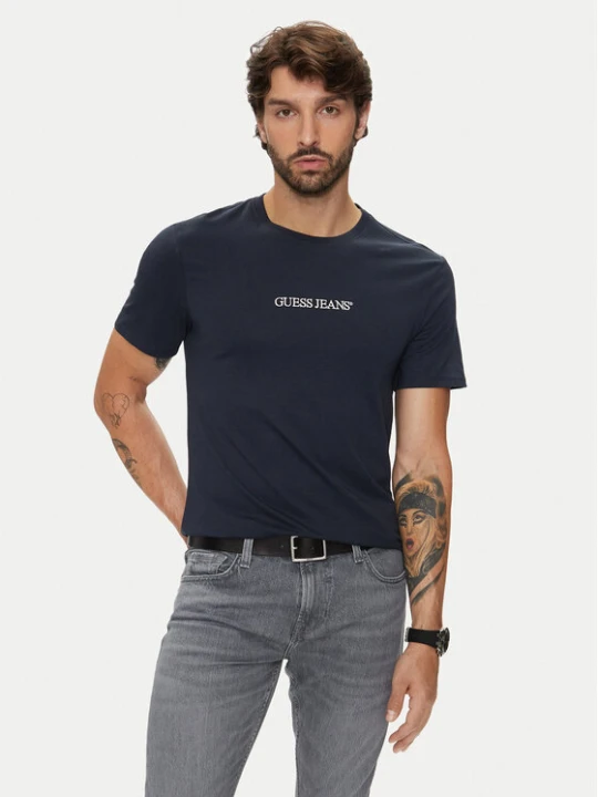 Zdjęcie produktu Guess Jeans T-Shirt M4YI52 K8HM0 Granatowy Slim Fit