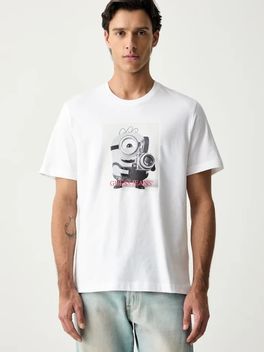 Zdjęcie produktu Guess Jeans T-shirt męski bawełniany biały