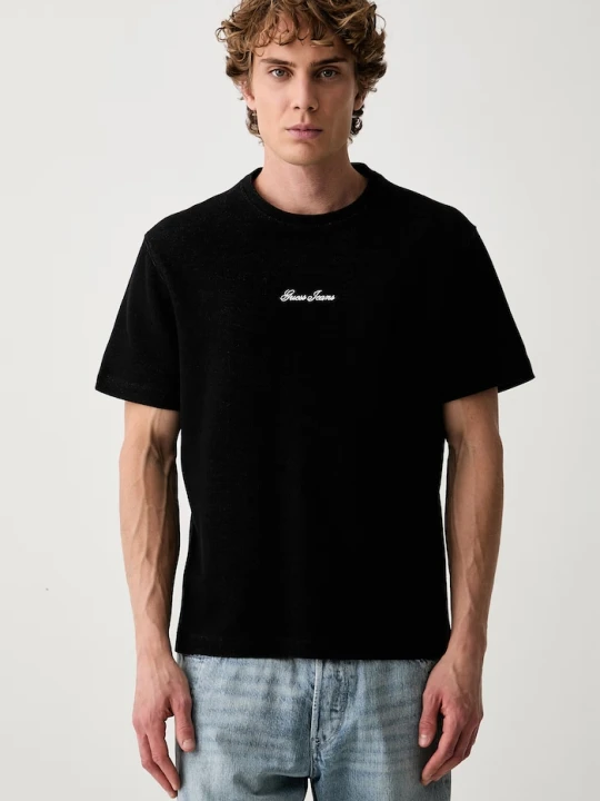 Zdjęcie produktu Guess Jeans T-shirt męski z bawełną czarny