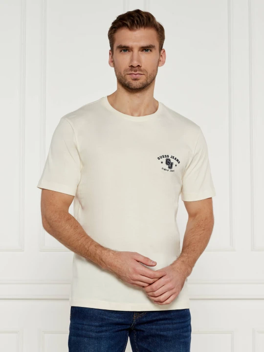 Zdjęcie produktu Guess Jeans T-shirt | Regular Fit kremowy