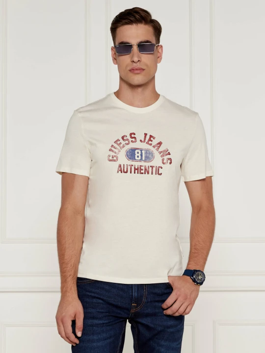 Zdjęcie produktu Guess Jeans T-shirt | Slim Fit beżowy