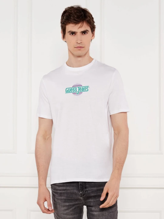 Zdjęcie produktu Guess Jeans T-shirt SUNSET | Slim Fit biały