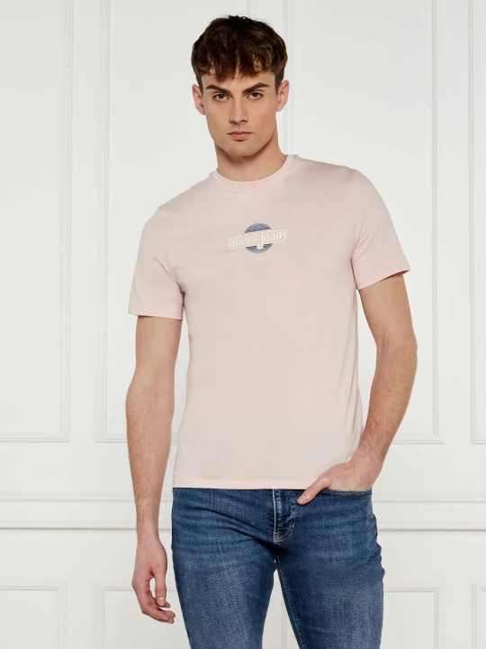 Zdjęcie produktu Guess Jeans T-shirt SUNSET | Slim Fit pudrowy róż