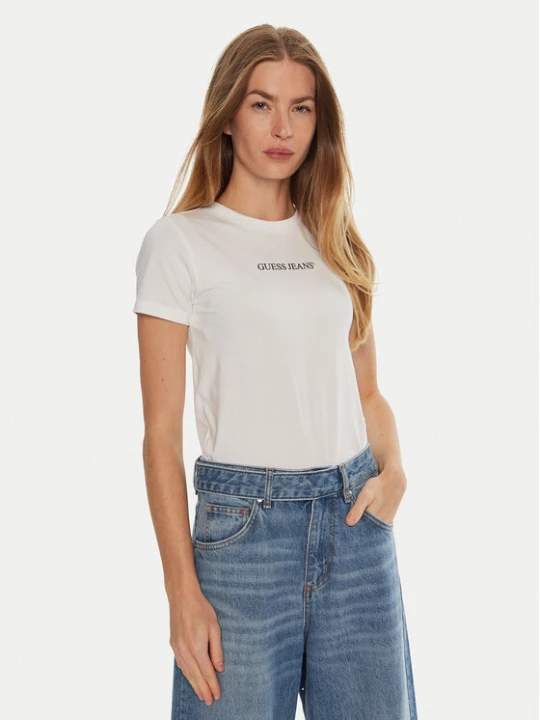 Zdjęcie produktu Guess Jeans T-Shirt W4YI01 J1314 Biały Slim Fit