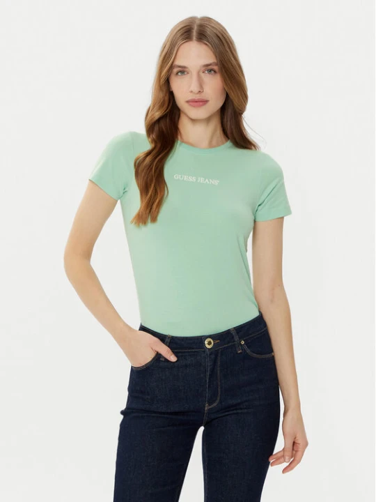 Zdjęcie produktu Guess Jeans T-Shirt W4YI01 J1314 Zielony Regular Fit