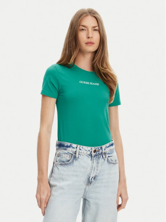 Zdjęcie produktu Guess Jeans T-Shirt W4YI01 J1314 Zielony Slim Fit