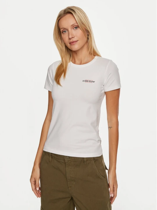 Zdjęcie produktu Guess Jeans T-Shirt W4YI02 J1314 Biały Slim Fit